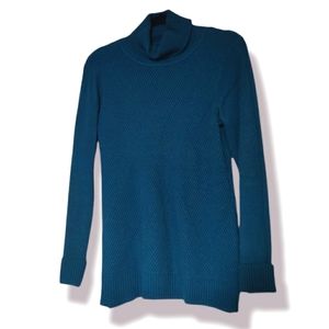Deep Aqua Turtle Neck Knit Sweater XL